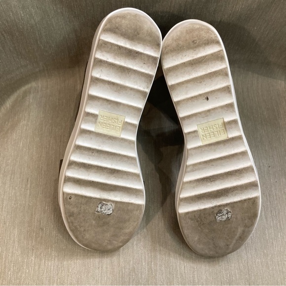 EILEEN FISHER Sz 8 Tumbled Nubuck Zipper Closure Rubber Sole Sneaker Sandals - Picture 5 of 10